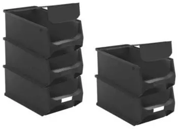 Proregal SparSet 5 x Leitf&auml;hige Sichtlagerbox 4.0 Mit Abdeckung HxBxT 15 x 20 x 35 cm 7,2 Liter ESD Sichtlagerbeh&auml;lter Sichtlagerkasten