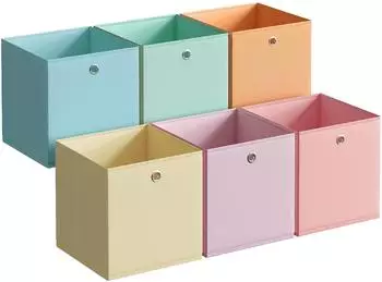 Songmics Aufbewahrungsbox 6er-Set faltbare Stoffbox 26x26x28cm (RFB226X01)