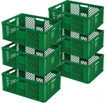 BRB Eurobeh&auml;lter durchbrochen/Stapelkorb 600x400x240mm lebensmittelecht gr&uuml;n, 6er-Pack (00021428)