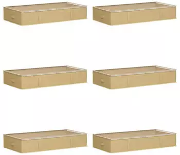vidaXL Aufbewahrungsbox mit transparentem Oberfenster 6 pcs Creme
