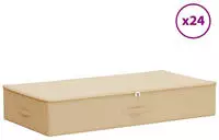 vidaXL Aufbewahrungsbox 24 pcs Creme 100 x 50 x 18 cm Vliesstoff