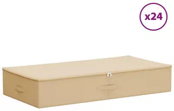 vidaXL Aufbewahrungsbox 24 pcs Creme 100 x 50 x 18 cm Vliesstoff