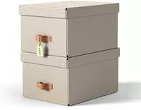 Esselte Leitz Arrchivbox Puro mittel mit Klappdeckel 2 Stueck Sand (61490012)