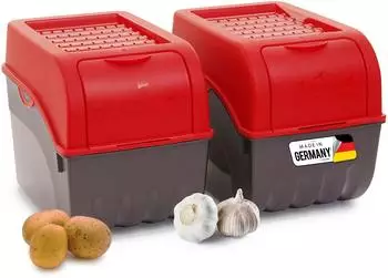 Novaliv Kartoffelbox stapelbar 9L, rot (2er-Set)