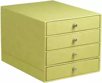 Rhodia Rhodiarama Schubladenbox 4 Schubladen, Kunstleder, anisgr&uuml;n (318866C)