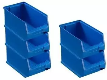 Proregal SparSet 5 x Blaue Sichtlagerbox 3.0 HxBxT 12,5 x 14,5 x 23,5 cm 2,8 Liter Sichtlagerbeh&auml;lter Sichtlagerkasten