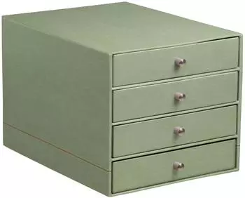 Rhodia Schubladenbox 4 Laden Kunstleder, seladon (194577C)