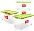 BigDean 4 Stück 60 L Aufbewahrungsbox mit Deckel Groß Limegrün Stapelbare Robuste Box