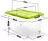 BigDean 4 Stück 60 L Aufbewahrungsbox mit Deckel Groß Limegrün Stapelbare Robuste Box