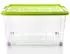 BigDean 4 Stück 60 L Aufbewahrungsbox mit Deckel Groß Limegrün Stapelbare Robuste Box