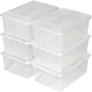 TecTake 12Er Set Schuhbox Mit Deckel Transparent 33 x 23 x 12 cm Transparent