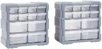 vidaXL Multi-Schubladen-Organizer 12 Schubladen 26,5x16x26cm, 2 Stk (147582)