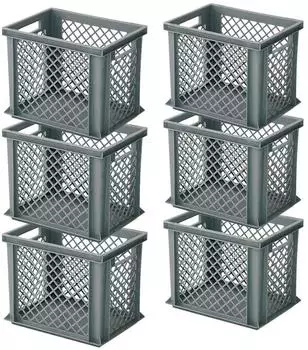 BRB Eurobeh&auml;lter 400x300x325mm, Boden geschlossen, grau (6er-Pack) (32091)