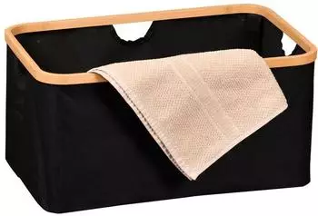 Kesper Aufbewahrungskorb Bambus & recyceltem Polyester, schwarz, 54x37x26cm (19436)