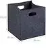 Relaxdays Faltbarer Filz-Aufbewahrungskorb, quadratisch, 23l, Anthrazit, 4er-Set