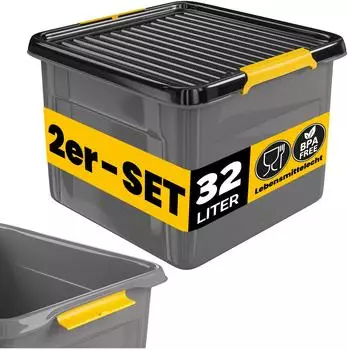 Monzana Aufbewahrungsbox mit Deckel 32L, 40kg, BPA-frei (997697)