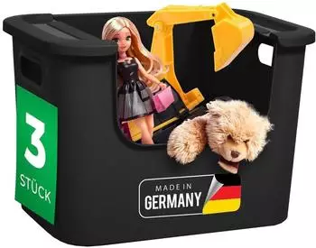 Novaliv Aufbewahrungsbox Bad- & Kleiderschrank-Organizer schwarz, 3er-Set (30953-3x)