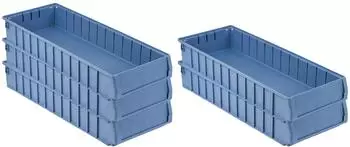 Proregal SparSet 5 x Regalkasten 600 BN Mit Etikett und Schutzhaube HxBxT 9 x 23,4 x 60 cm 9,4 Liter Sichtlagerkasten Sortimentskasten