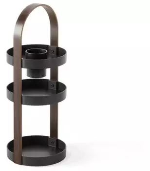 Umbra Bellwood Kosmetik-Organizer 3 Etagen, schwarz/Walnuss (1015098-048)