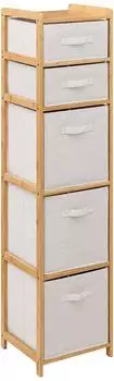 5five Tidy Box Badregal 5 Stoffk&ouml;rbe Bambus 144cm (FIVE233-174902)