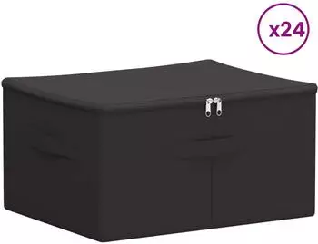 vidaXL Aufbewahrungsbox 24 pcs Anthrazit 50 x 30 x 25 cm Vliesstoff