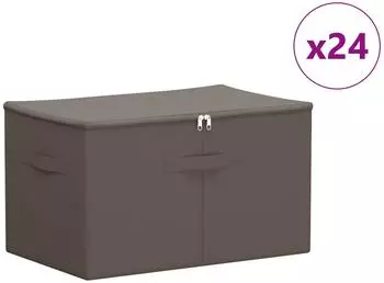 vidaXL Aufbewahrungsbox 24 pcs Grau 55 x 35 x 32 cm Vliesstoff