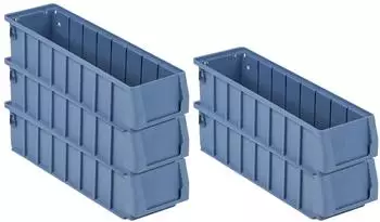 Proregal SparSet 5 x Regalkasten 400 SN Mit Etikett und Schutzhaube HxBxT 9 x 11,7 x 40 cm 2,7 Liter Sichtlagerkasten Sortimentskasten