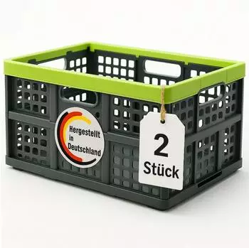 BigDean Klappbox Faltbar und Extrem Stabil aus Robustem Kunststoff in Anthrazit