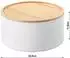 YAMAZAKI Aufbewahrungsdose rund mit Deckel, Metall, weiß, 22x11cm (05803)
