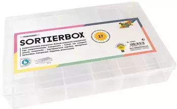 Folia Sortierbox mit 17 F&auml;chern transparent 26.5x4x18 cm