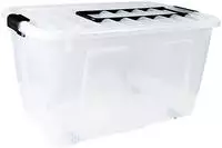 plast team Aufbewahrungsbox HOME BOX mit Rollen & Griff, 86 Liter, Box mit...