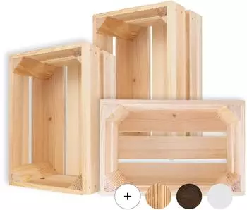 Creative Deco Holzkiste natur, geschliffen, 30x20x15cm (JAN-CD-SKRZYNKA-NATURAL-30x20x15-v2)