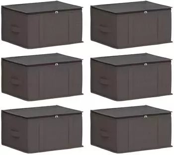 vidaXL Aufbewahrungsbox mit transparentem Oberfenster 6 pcs Grau
