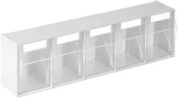 Lockweiler Kleinteilemagazin MultiStore Reihengr&ouml;&szlig;e 5 B 600 x T 110 x H 164 mm Volumen 5,3 l stapelbar Polystyrol wei&szlig;/transp.