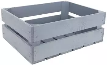 Creative Deco Holzkiste grau 40x30x15cm (JAN-CD-SKRZYNKA-SZARA-40x30x15)