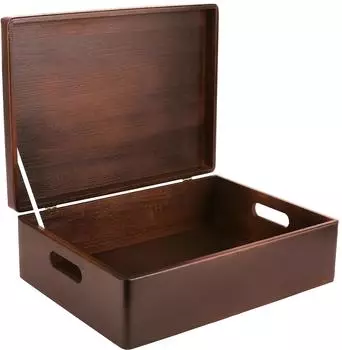 Creative Deco Holzkiste mit Deckel und Griffen, braun, 40x30x14cm (JAN-CD-SD140-BROWN)