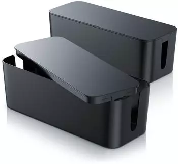 Bearware Kabelbox 2er-Set, Kunststoff, schwarz (303661)