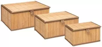 Paris Prix Aufbewahrungsboxen aus Bambus, 3er-Set (FIVE23-161046A)
