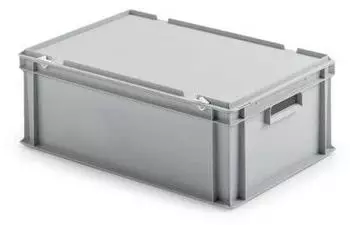 Alutec Kunststoffbeh&auml;lter mit Deckel und Handgriffen, 40x30x23,5cm, grau (75046)