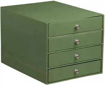 Rhodia Schubladenbox 4 Laden Kunstleder salbeigr&uuml;n (194576C)