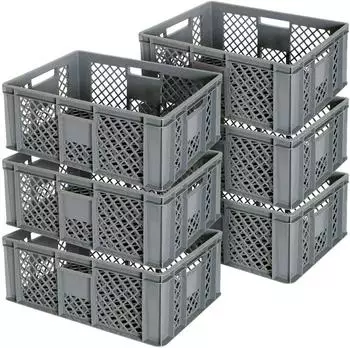 BRB Eurobehälter durchbrochen, 600x400x240mm, grau, 6er-Pack (00021431)