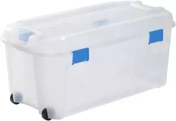 Curver TOTEM Box Aufbewahrungsbox 80L, transparent/blau (243731)