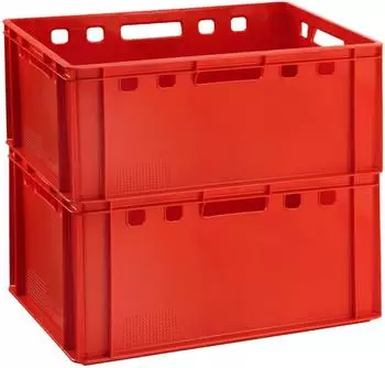 Buri Fleischkiste E3 rot, stapelbar, 60x40x30cm, HDPE (E3)