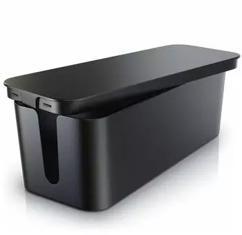 Bearware Kabelbox aus Kunststoff mit Gummif&uuml;&szlig;en, schwarz (303363)
