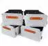 MIQIO Aufbewahrungsbox aus Filz mit Ledergriff, hellgrau, 4er-Set (fbox-sm-lg-4)
