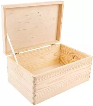 Creative Deco Holzkiste mit Deckel, unlackiert, 30x20x14cm