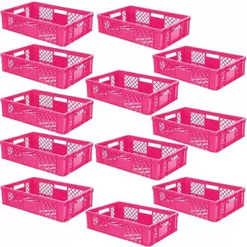 BRB Eurobehälter/Bäckerkiste durchbrochen, PE-HD, pink, 600x400x150mm, 12er-Set (24531)
