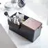 YAMAZAKI Tower Make-Up Box mit Spiegel, Metall, schwarz (5454)