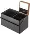 YAMAZAKI Tower Make-Up Box mit Spiegel, Metall, schwarz (5454)