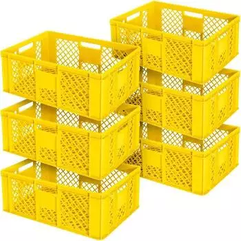 BRB Eurobehälter durchbrochen 600x400x240mm lebensmittelecht gelb, 6er-Set (21429)